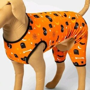 Halloween Themed Tee Orange Black Dog Pajamas